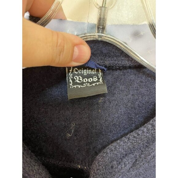 Original Boos Austrian VTG New Wool Cardigan Coin Detail Buttons 42 Small Navy - Picture 2 of 10